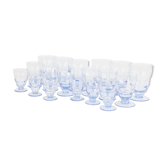 Service of blue 18 glasses, 1950, vintage