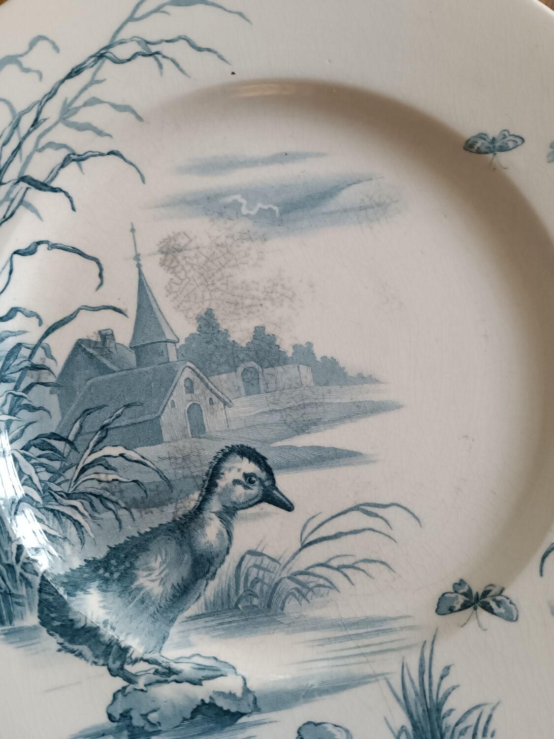 4 plates iron earth Gien model Ducks