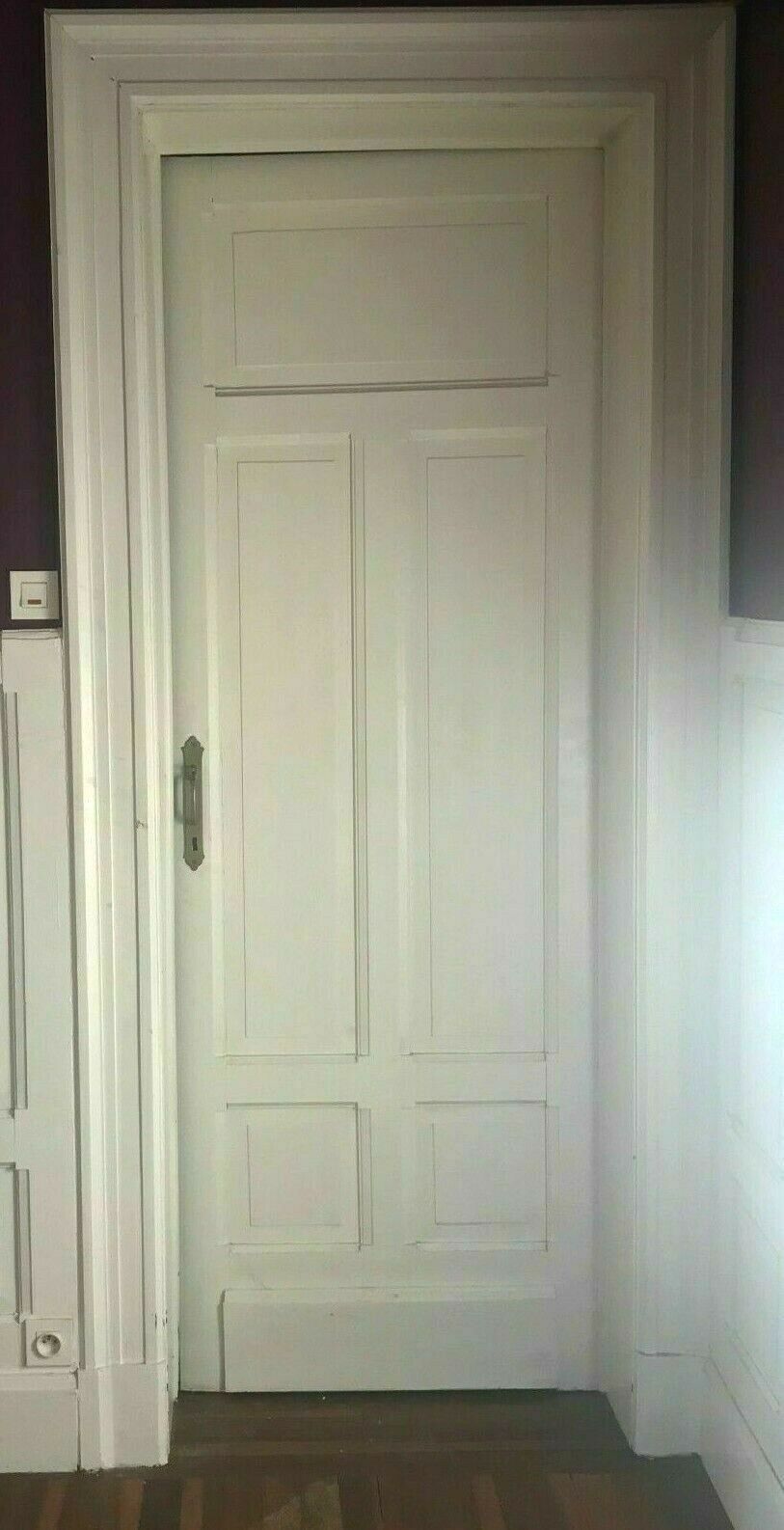 Patinated mahogany passage doors double-sided doors with frame and mouldings