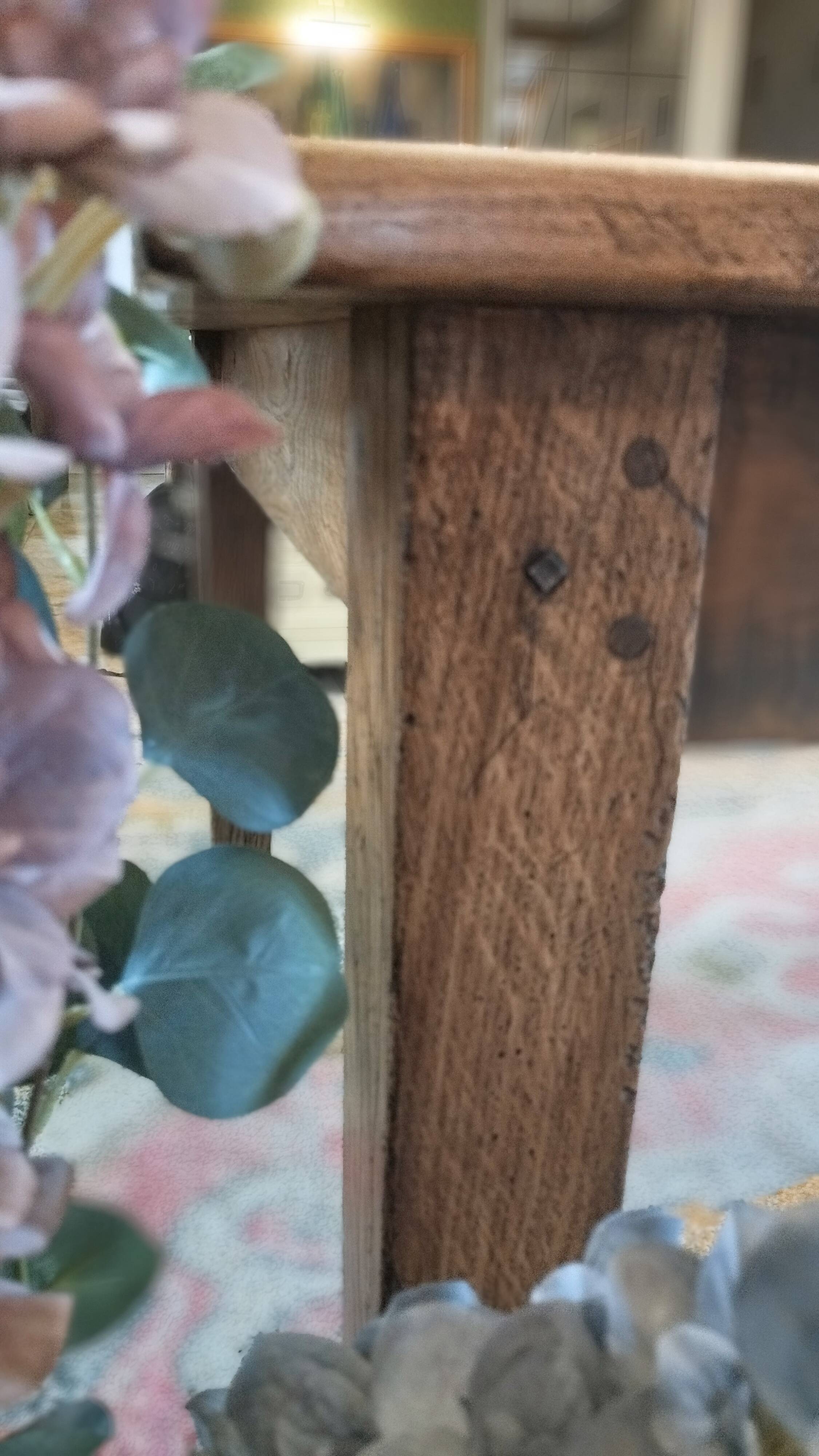 Large solid oak farmhouse table with two drawers 260 cm x 100 cm