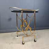 Vintage Italian brass bar cart, 1970s