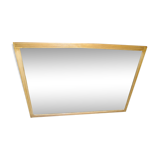 Old rectangular bevelled wall mirror - wooden frame grooves, 164x115cm