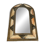 Small brass and bone mirror