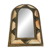 Small brass and bone mirror