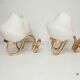Pair of 60s brass and opaline sconces