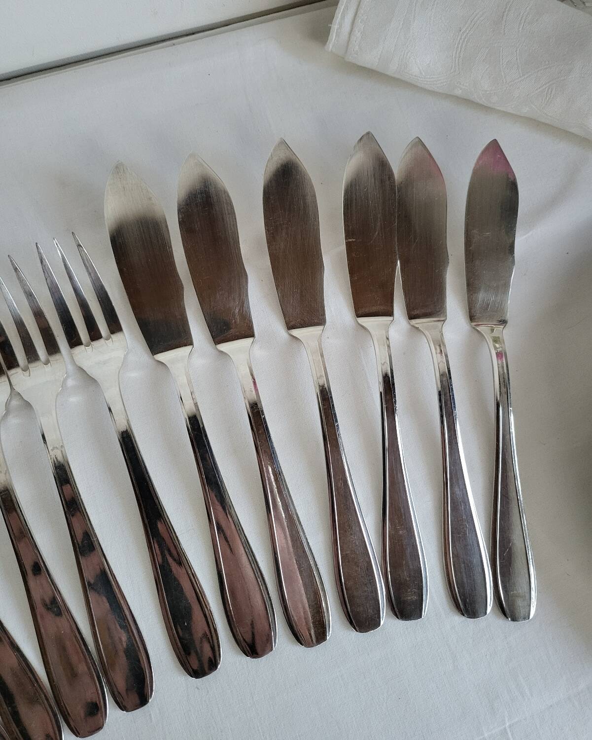 SFAM 6 Silver-Plated Fish Cutlery Sets, 12 Pieces