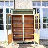 Buffet, meuble de rangement vitré ancien, rénové