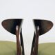 Modern Set of 2 Dining Chairs, Avocado Green Bouclè and Dark Wood