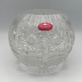 Vase crystal ball schonborner bleikristall germany floral motifs