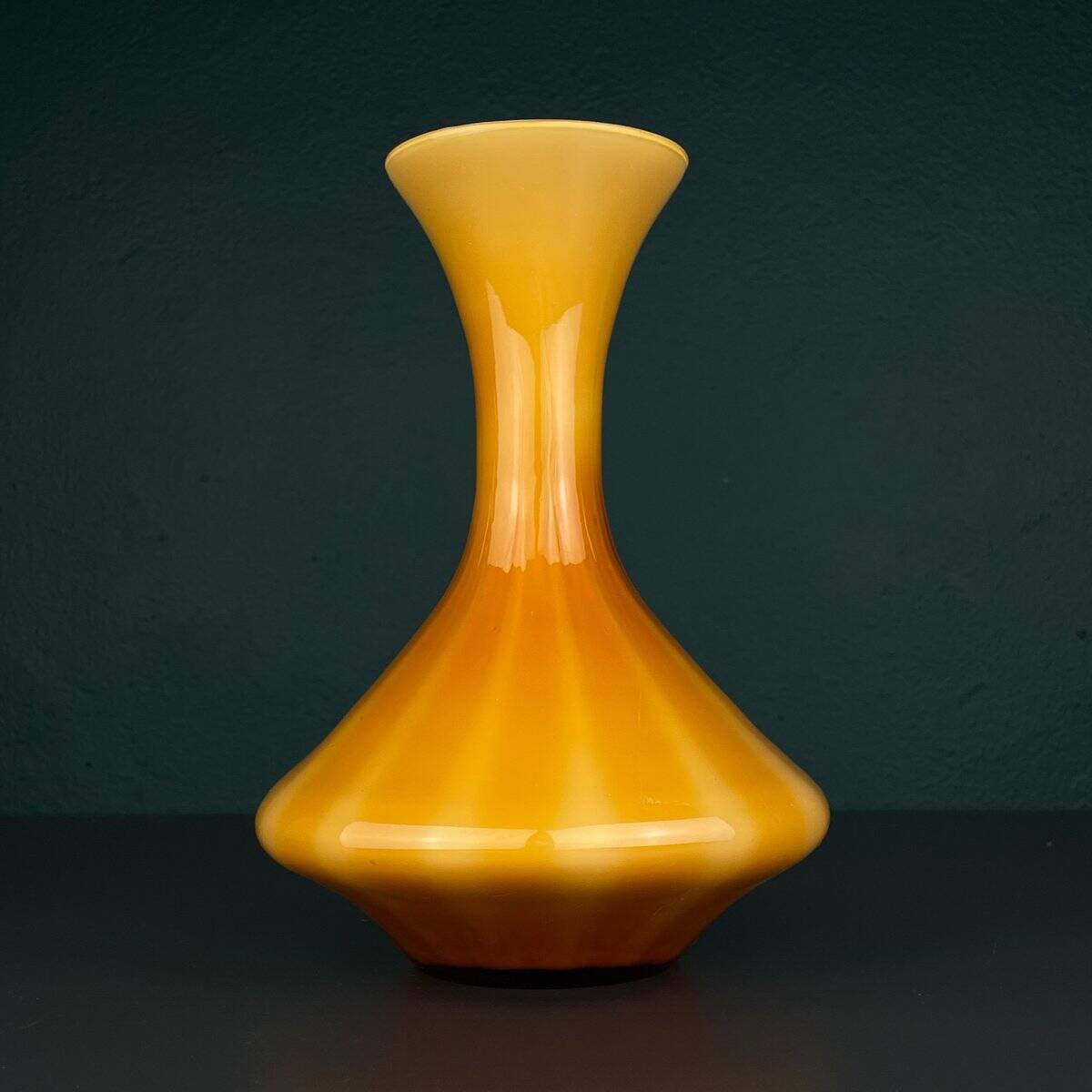 Vintage Murano Yellow Vase, Italy 1970s