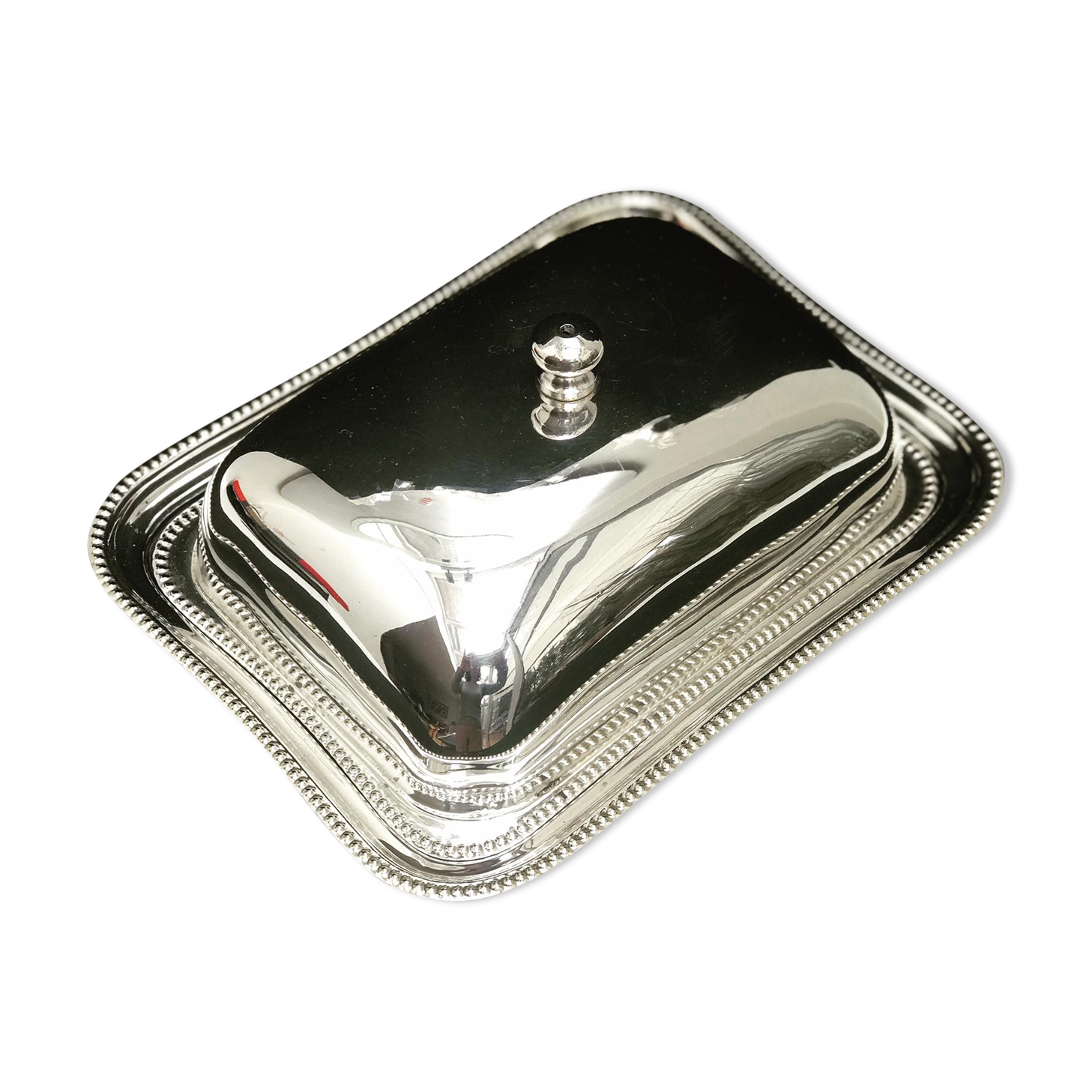 English silver butter dish