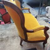 Louis XV style sofa in yellow velvet