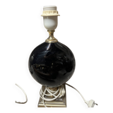 Pied de lampe porcelaine noir doré
