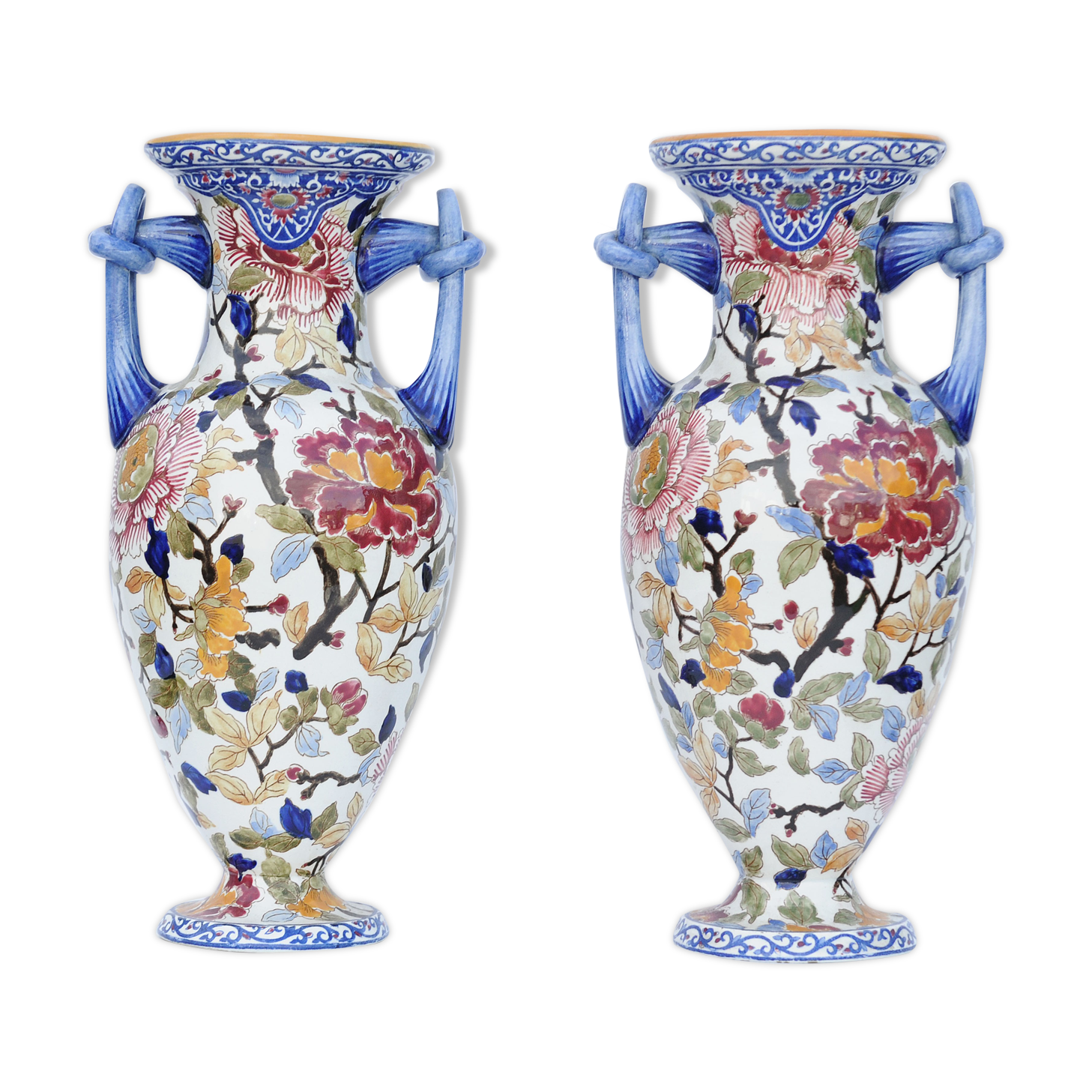 Pair of Gien's faience vases