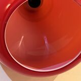 Red Opaline Glass Pendant Light 1970 Space Age Ceiling Lamp Free Form Orange