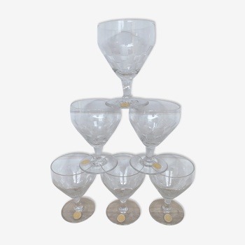 Set de 6 verres à vin gravés