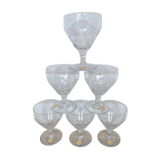 Set of 6 engraved wine glasses