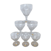 Set of 6 engraved wine glasses