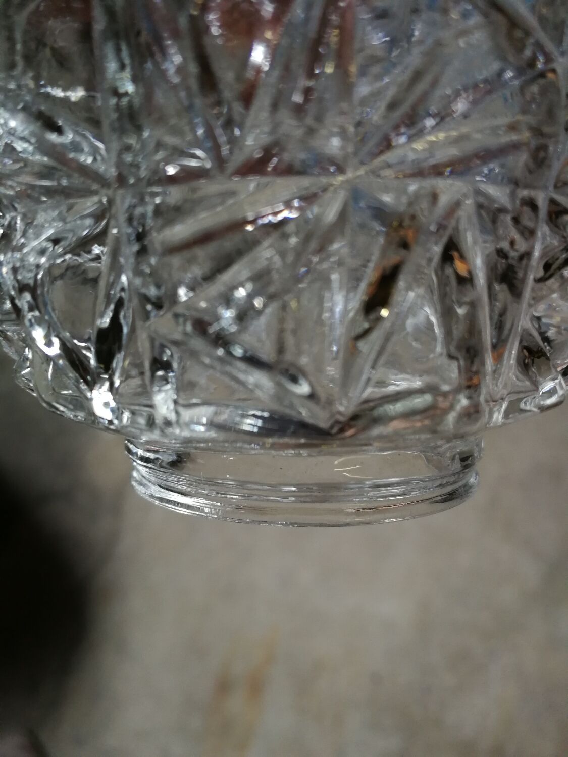 Set of 3 glass-carved glass globes for suspension