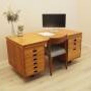 Bureau exécutif avec neuf tiroirs et surface extensible, placage de teck, Nipu, Danemark, années 1970