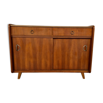 Enfilade Sliding door bahut furniture tv / vintage hifi - walnut - 50/60 - Scandinavian style
