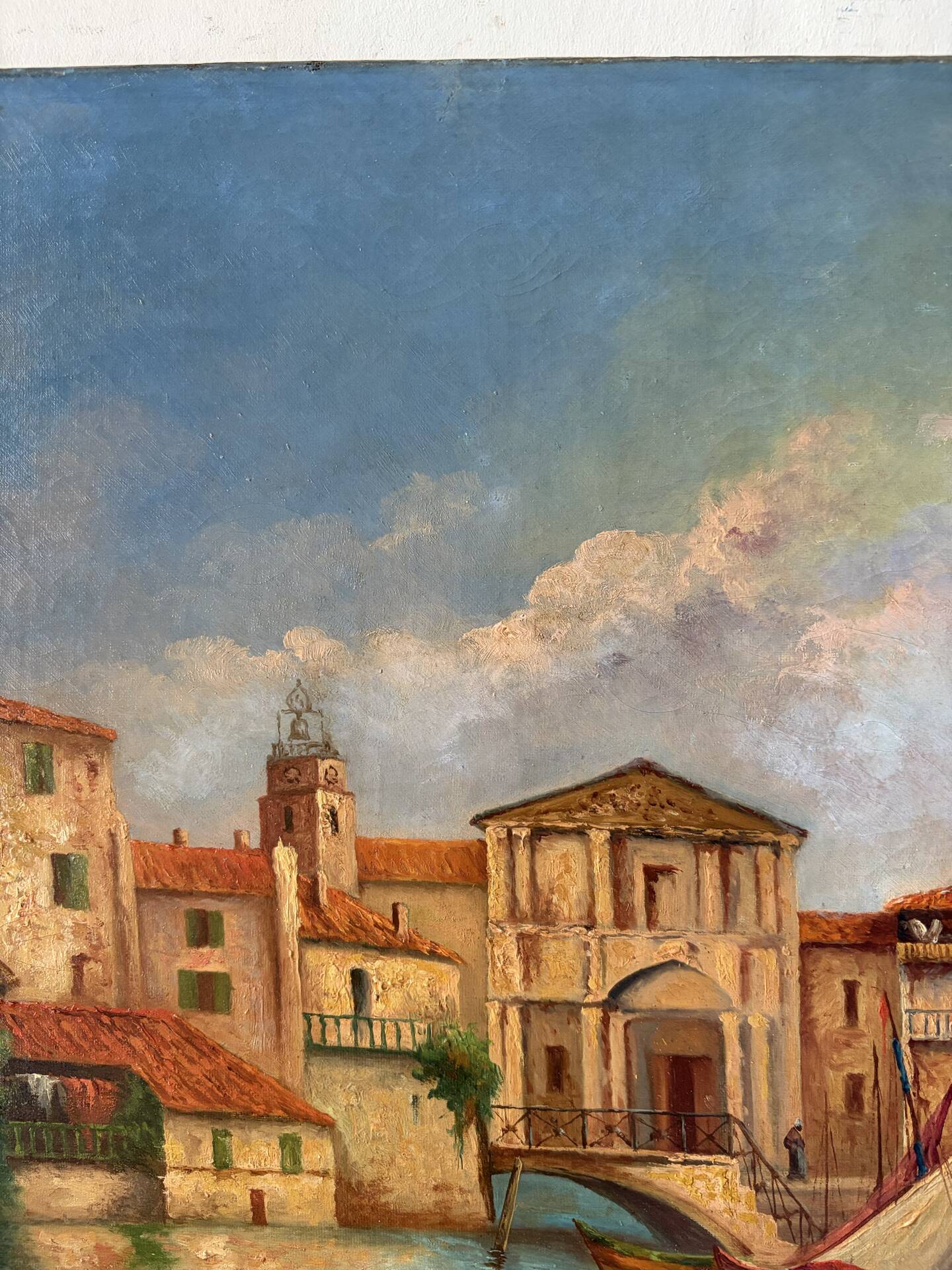 Mediterranean port, oil on canvas