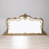 LARGE EARLY 20TH CENTURY WALL MIRROR IN GILDED WOOD IN BAROQUE STYLE