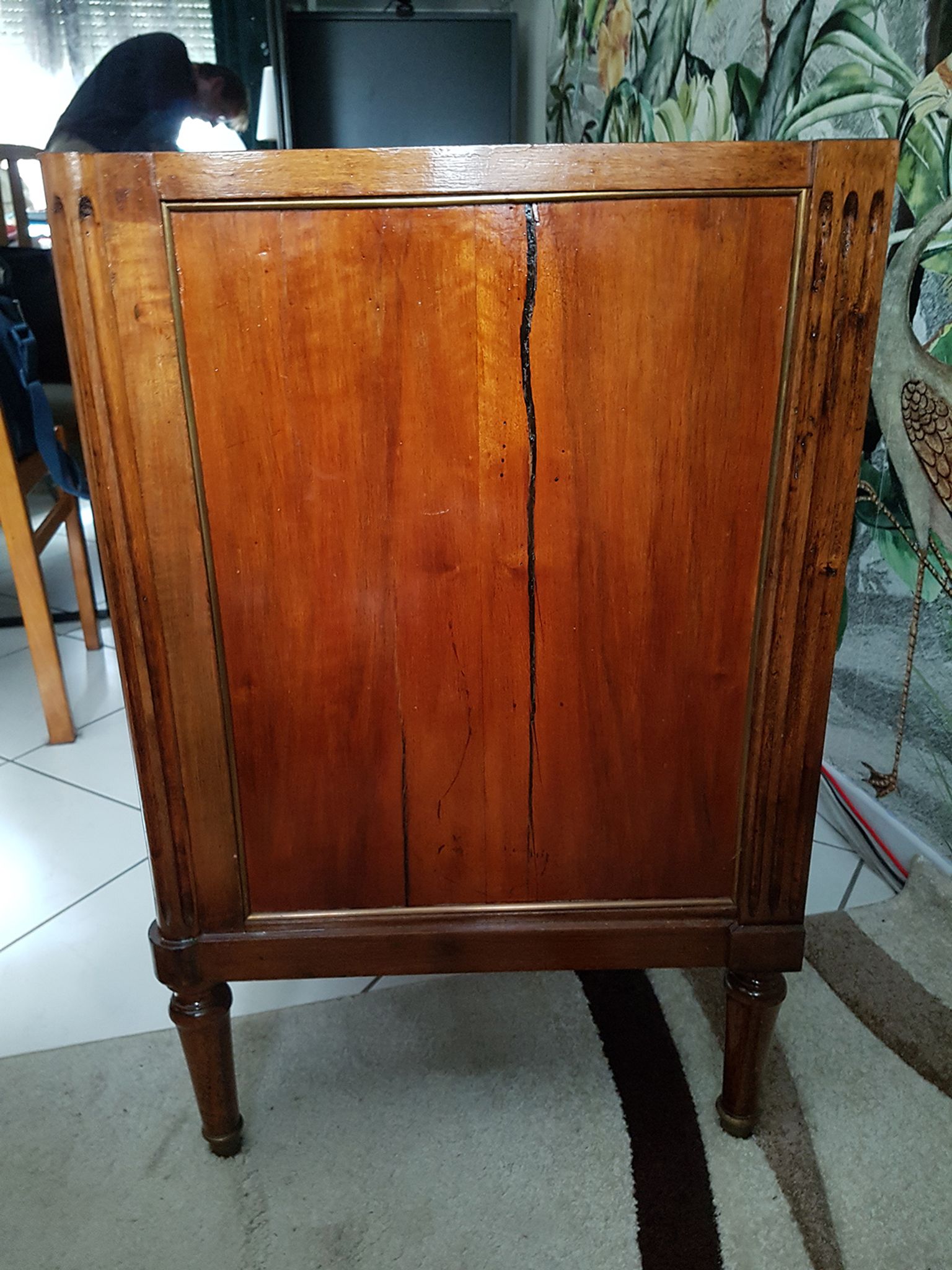 Commode louis XVI acajou plateau marbre