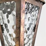 Lantern lamp brass and glass early XXth century