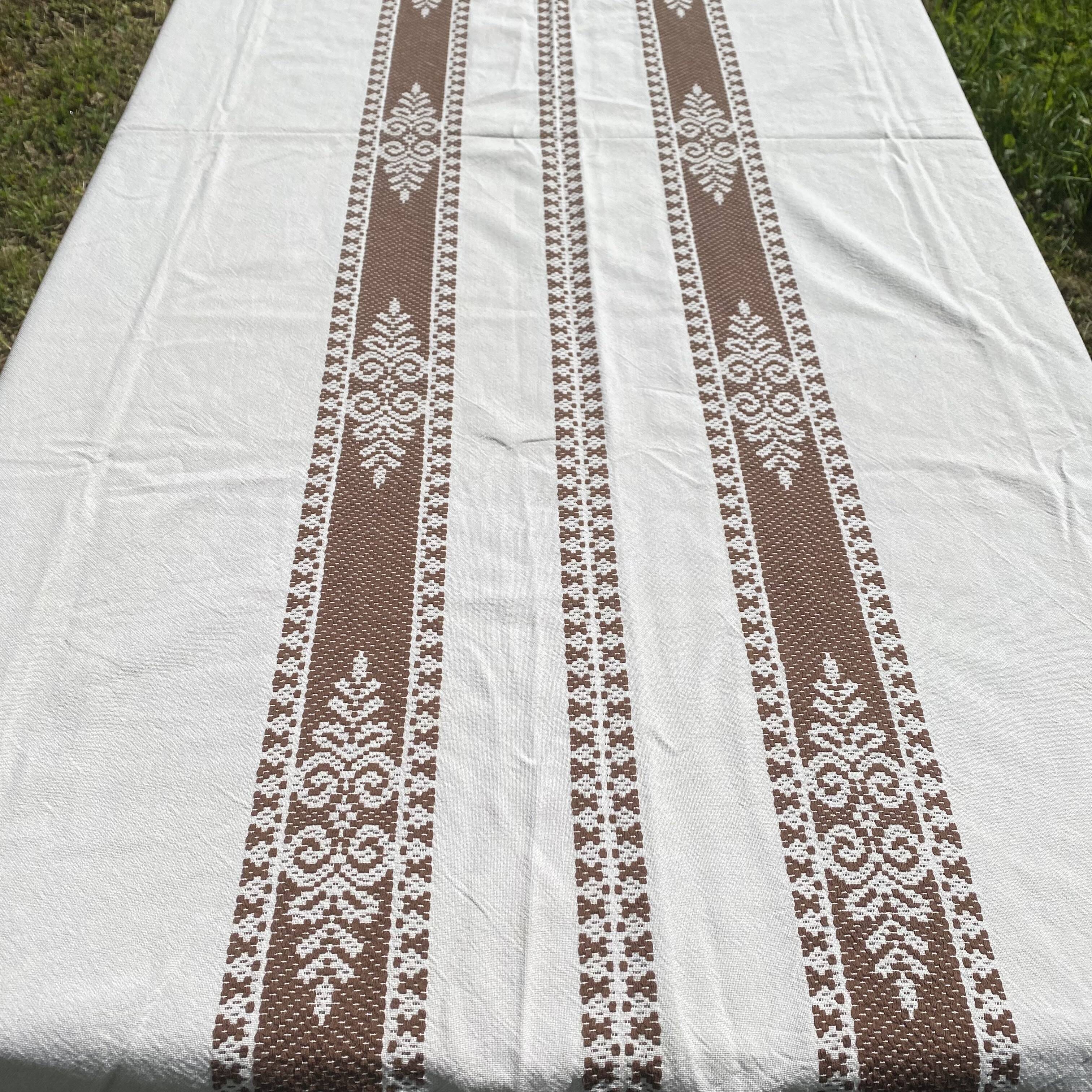 Vintage reversible rectangular tablecloth 140 X 180