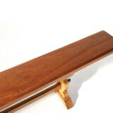Banc de monastère extra-long en bois d'orme massif, vers 1850