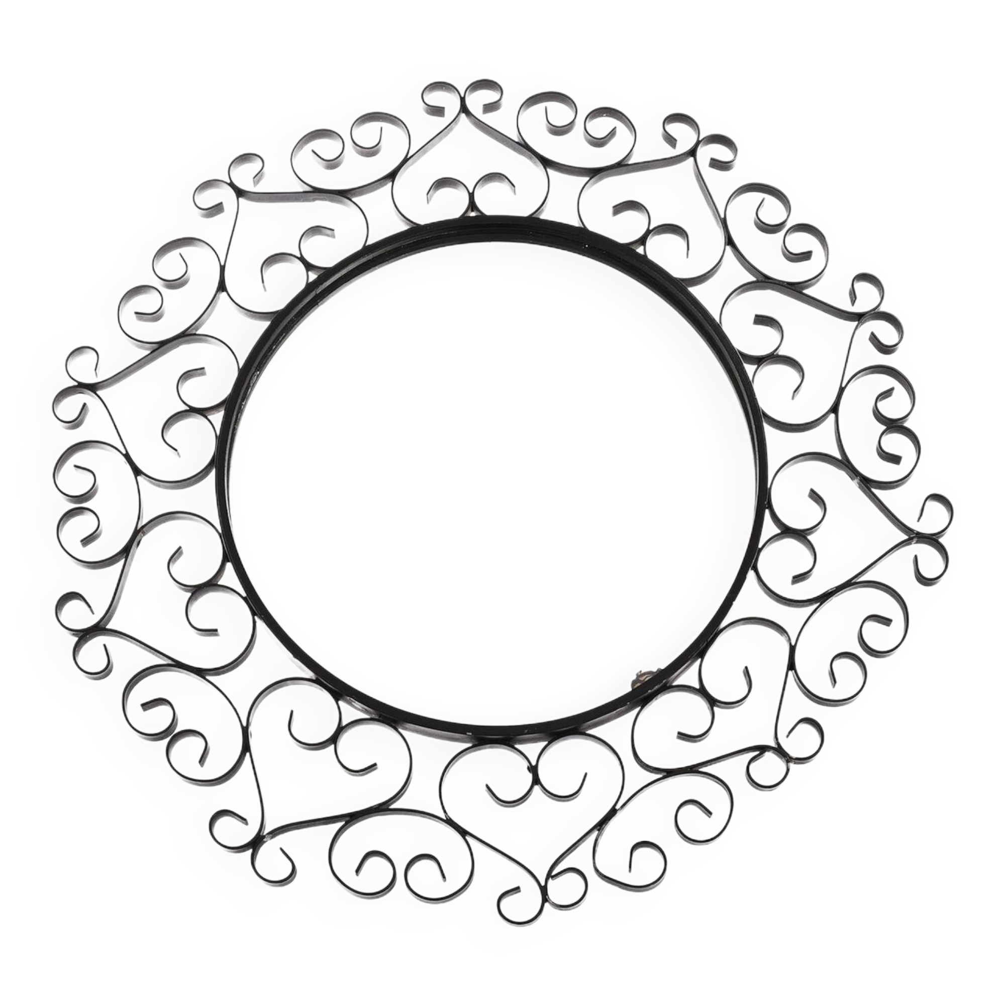 Chaty vallauris black mirror, wrought iron, 1950s