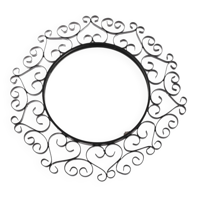 Miroir chaty vallauris noir, en fer forgé, années 50