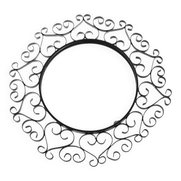 Chaty vallauris black mirror, wrought iron, 1950s