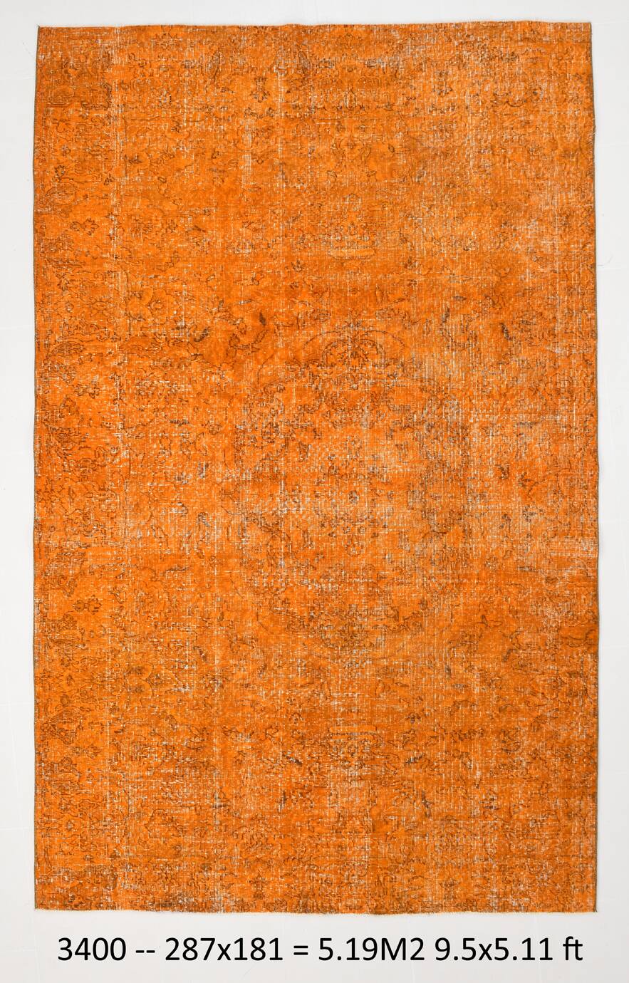 6x9 Pumpink orange vintage rug 181x287Cm SK 3400
