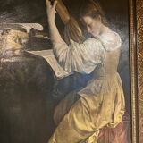 Oil painting "The Lute Player" by Orazio Gentileschi