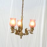 3-branched chandelier in gilded bronze.