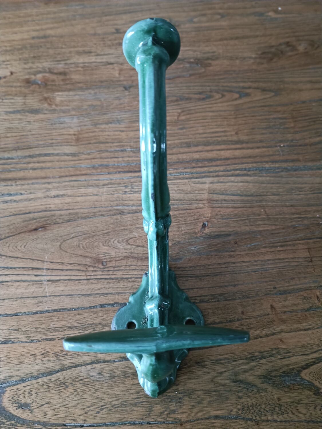 Towel holder and coat hook enameled cast iron