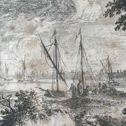 Antique engraving painting XVIIIth Franz Edmund Weirotter 1763