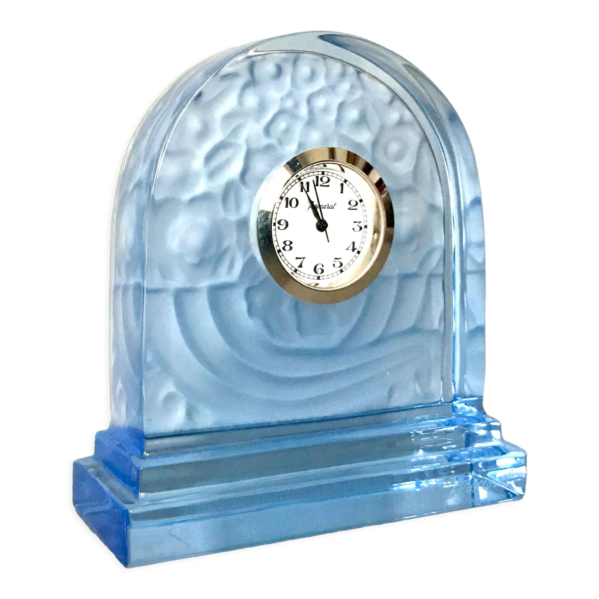 Signed Baccarat crystal desk clock