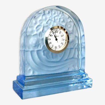 Signed Baccarat crystal desk clock