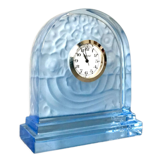 Signed Baccarat crystal desk clock