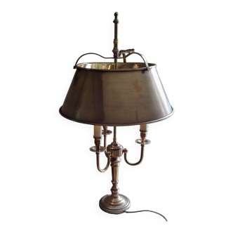 Lampe a poser de style bouillote bronze 3 feux  j.p dickaert