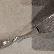 Silver-plated asparagus tongs with guilloche decoration and goldsmith Christofle