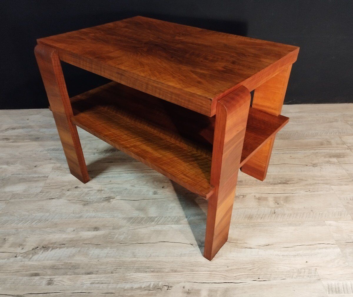 Art deco walnut coffee table