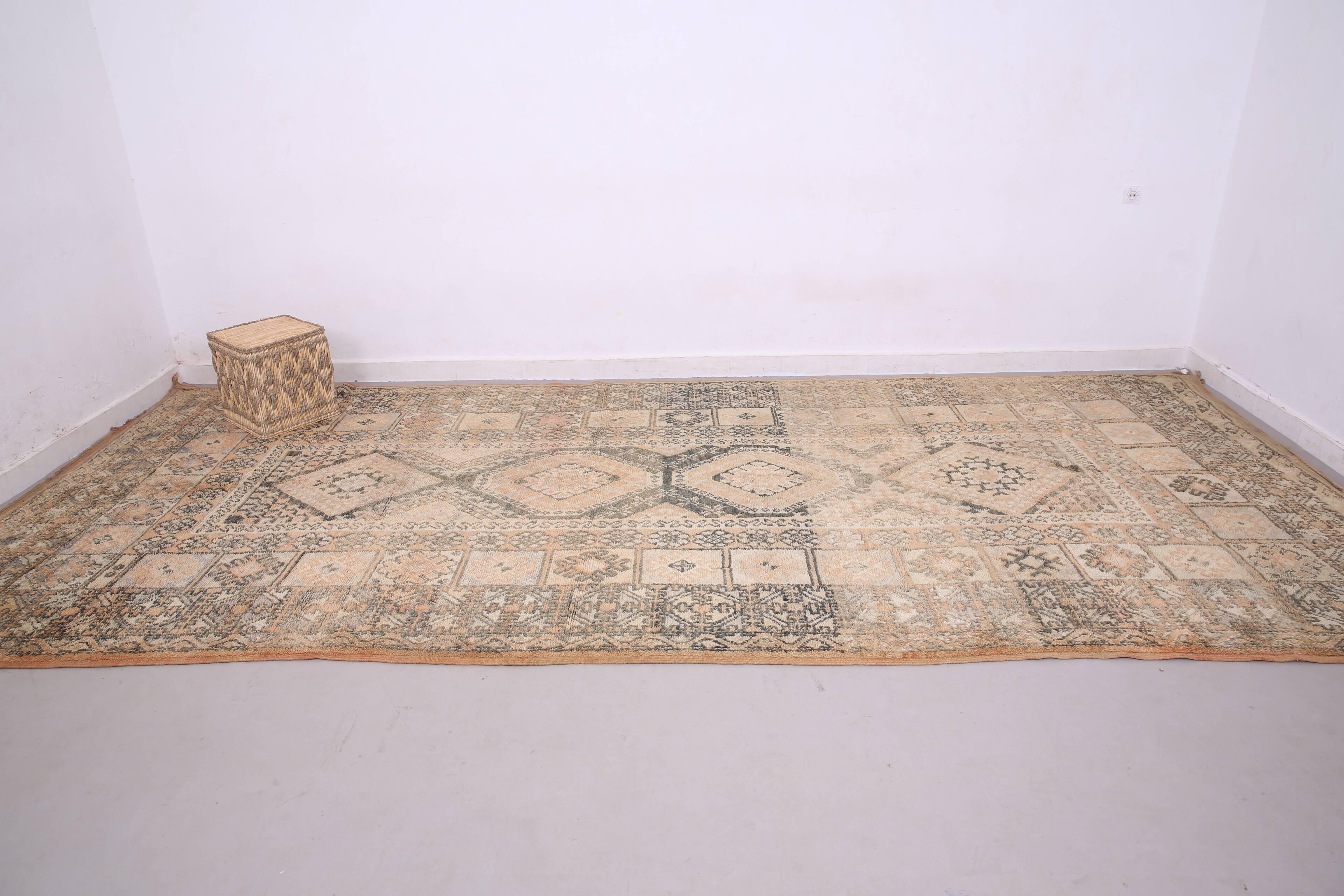 Extra Large Vintage Moroccan Rug  217 x 487 - Berber wool Boho Rug Handmade