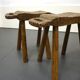 Pair of rustic stools in brutalist style