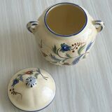 Ceramic condiment pot, hand painted sugar pot