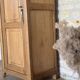 Restored solid oak bonnetière wardrobe