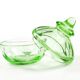Art Deco bonbonniere, green crystal, Moser, Czechoslovakia, 1930s